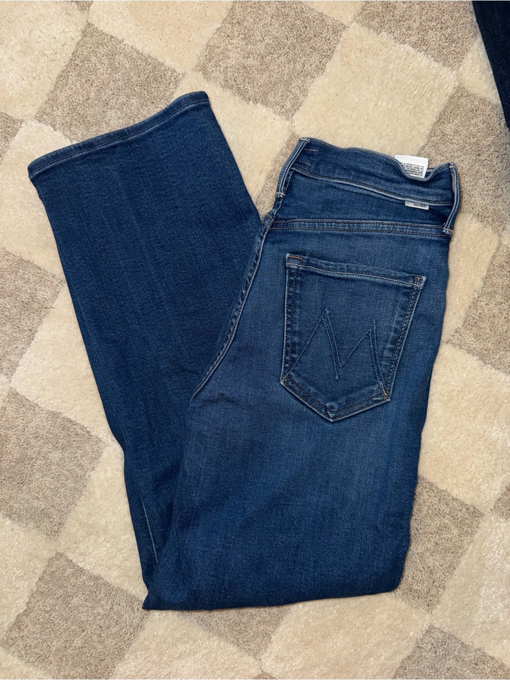 MOTHER Dark Blue Wide Leg Jeans
